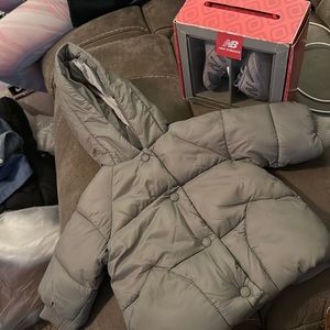 Coat and sneaker combo! Unisex-Zara coat (1-3 months) and New Balance Sneakers!